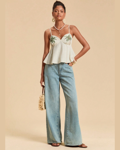 Blusa Peplum Coqueiros