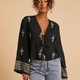 Blusa Preta Bordada