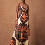 Vestido Longo Estampado • Decote V