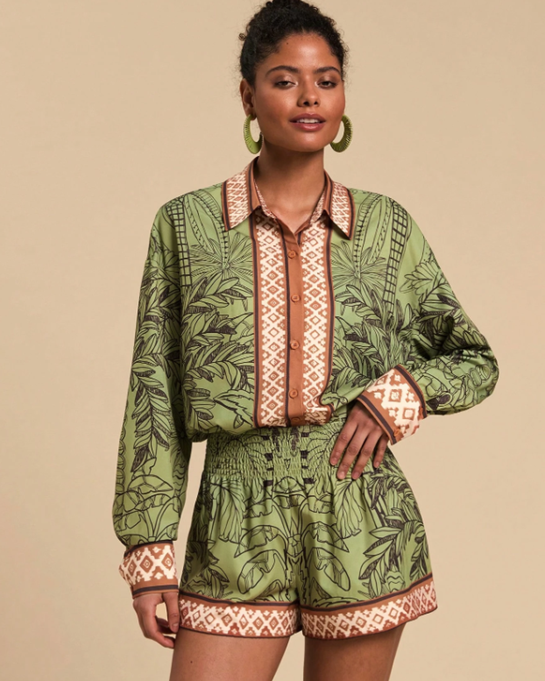 Conjunto Camisa + Short Botânico