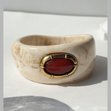 Bracelete Marfim Pedra Rubi