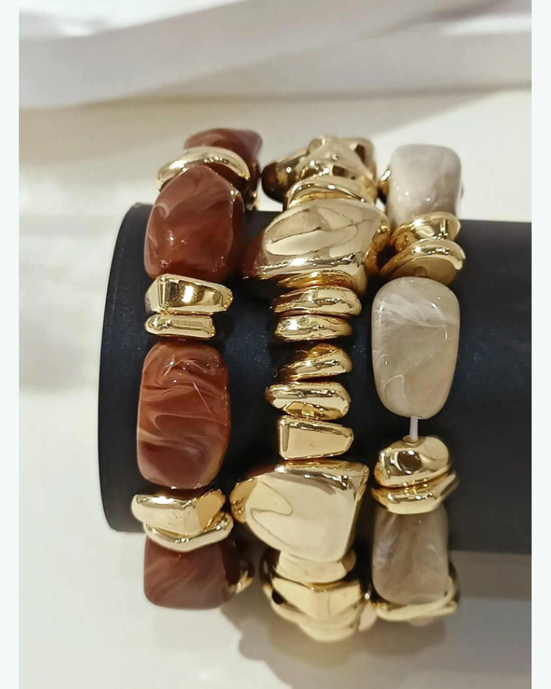 Trio de Pulseiras Douradas