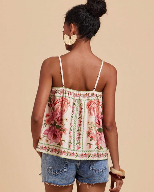 Blusa Floral de Alças Finas