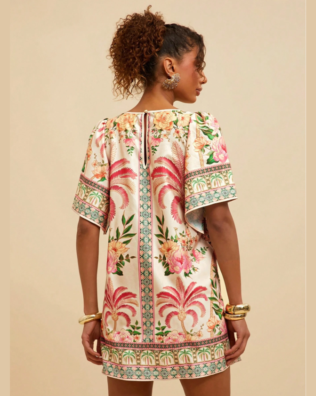 Vestido Curto Tropical Rosé