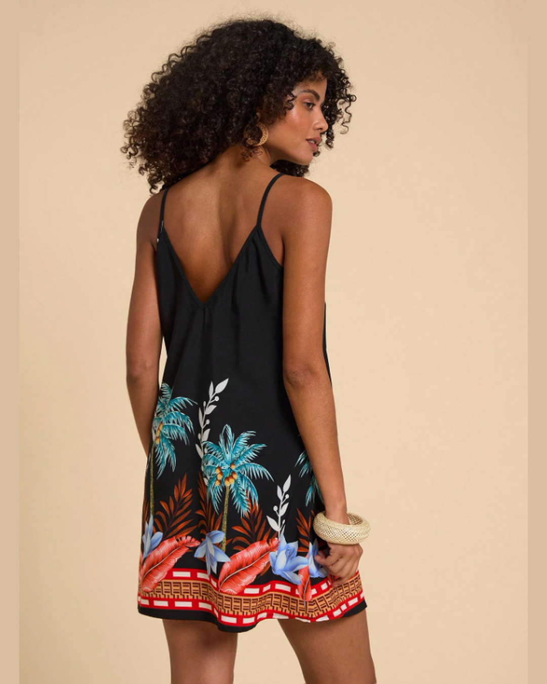 Vestido Curto Tropical Preto