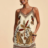 Vestido Curto Estampado Tigres