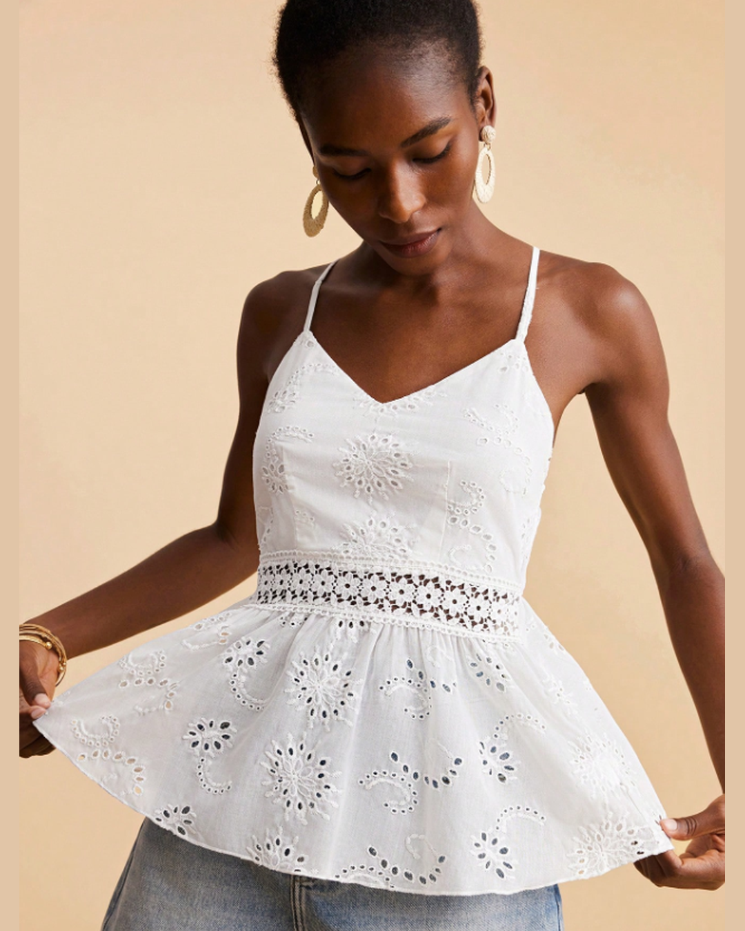 Blusa Laise Peplum Off-White