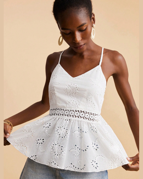 Blusa Laise Peplum Off-White